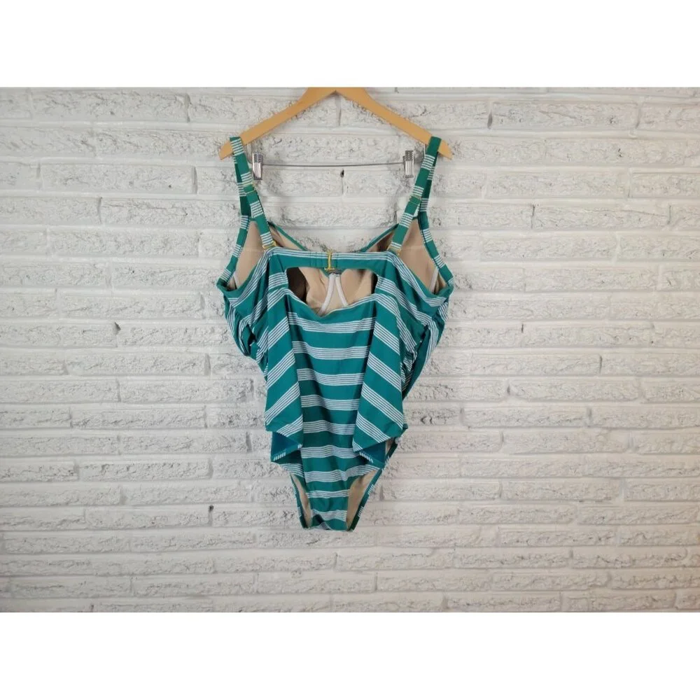 Terra Sky Women Swimsuit 4X 28W 30W Plus One Piece Bra Clip Back STR50XE